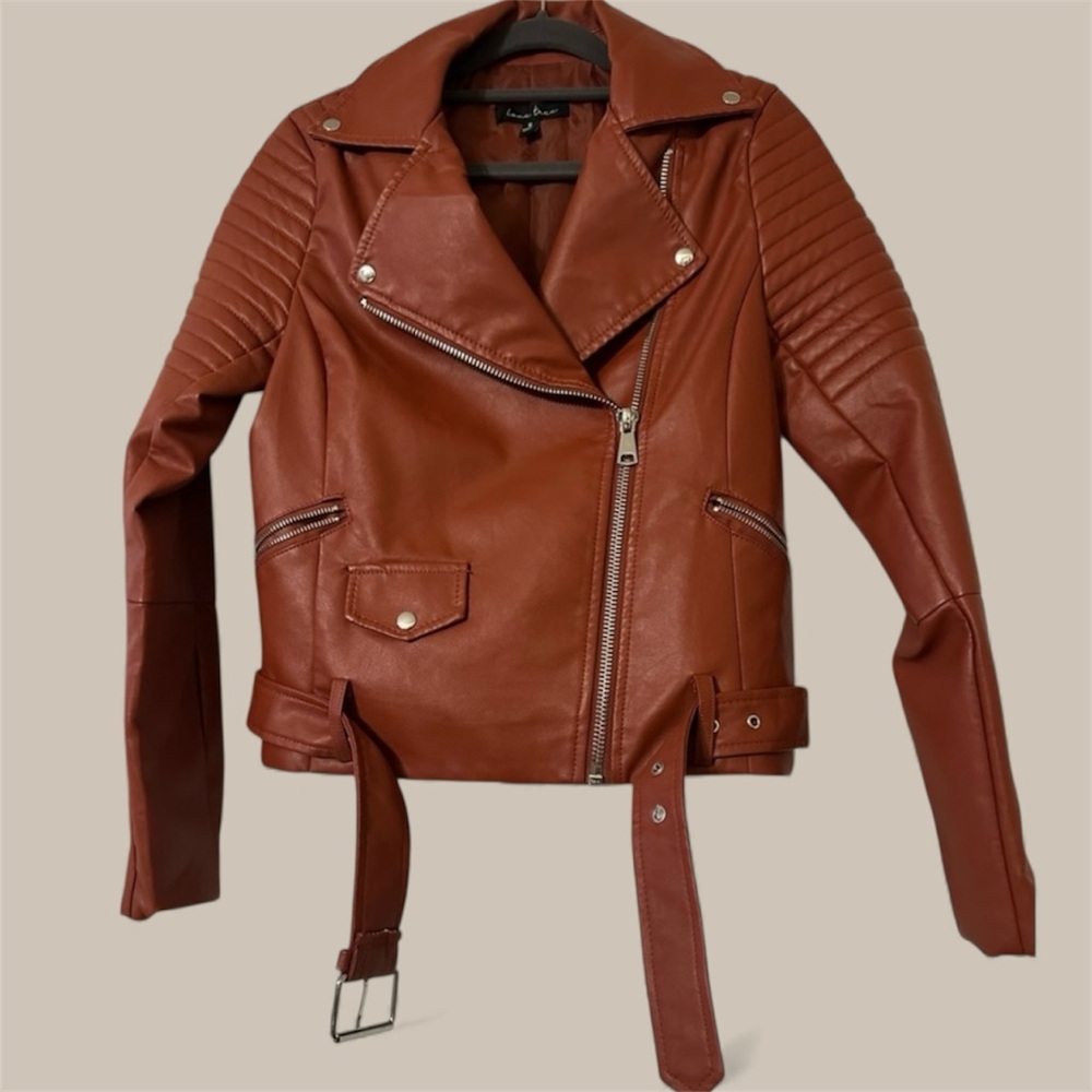 Love Tree | Mauve Faux Leather Moto Jacket